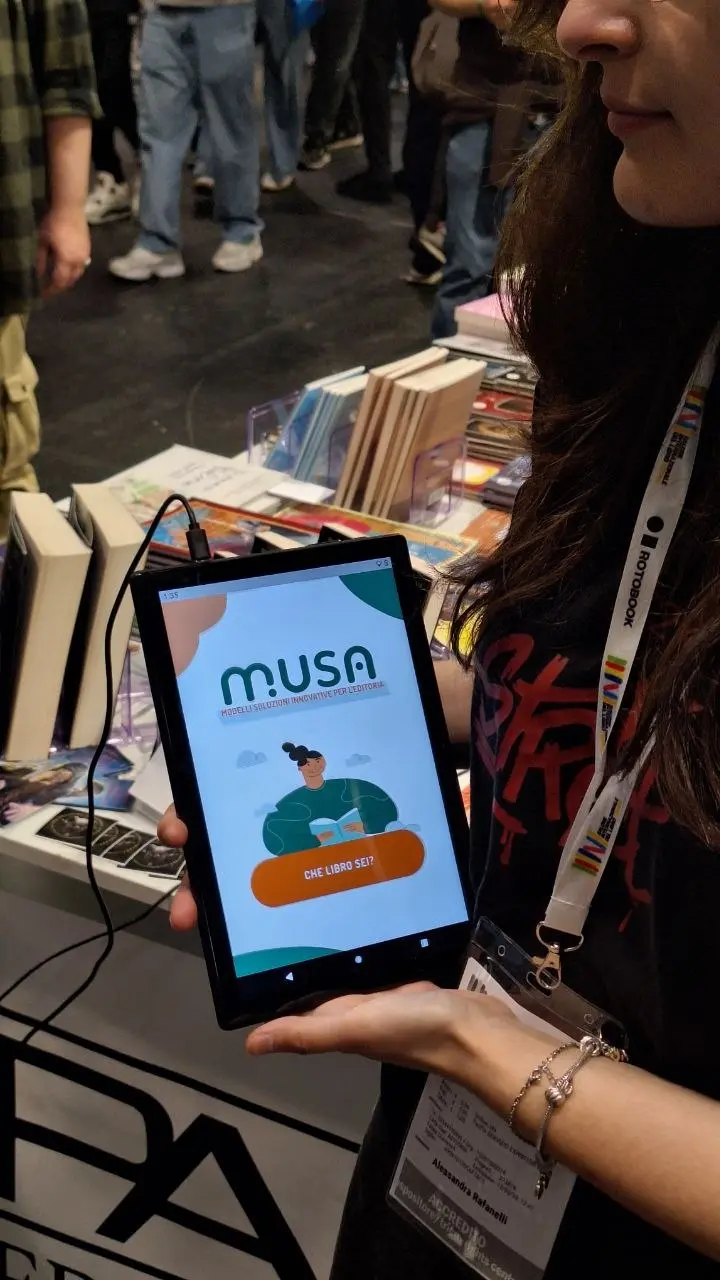 Il tablet con la schermata iniziale di Musa